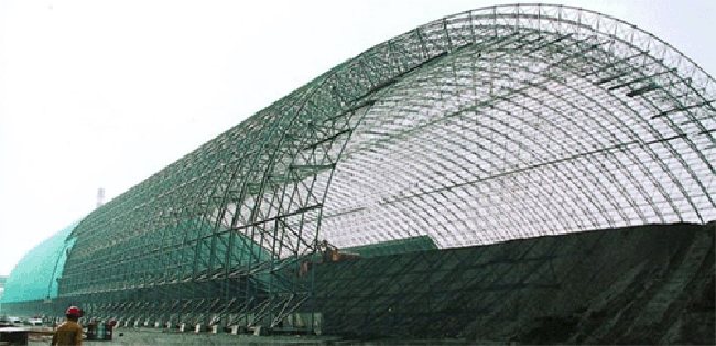 马鞍山热电厂螺栓球网架干煤棚